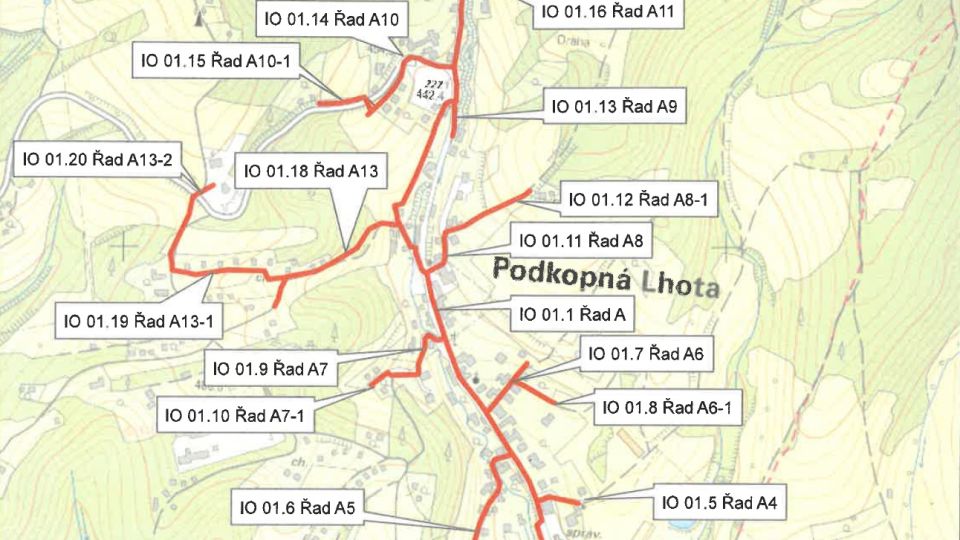 Individuální schůzky občanů s projektantem kanalizace ohledně připojení rodinných domů, chat, apod. na splaškovou kanalizaci obce Podkopná Lhota